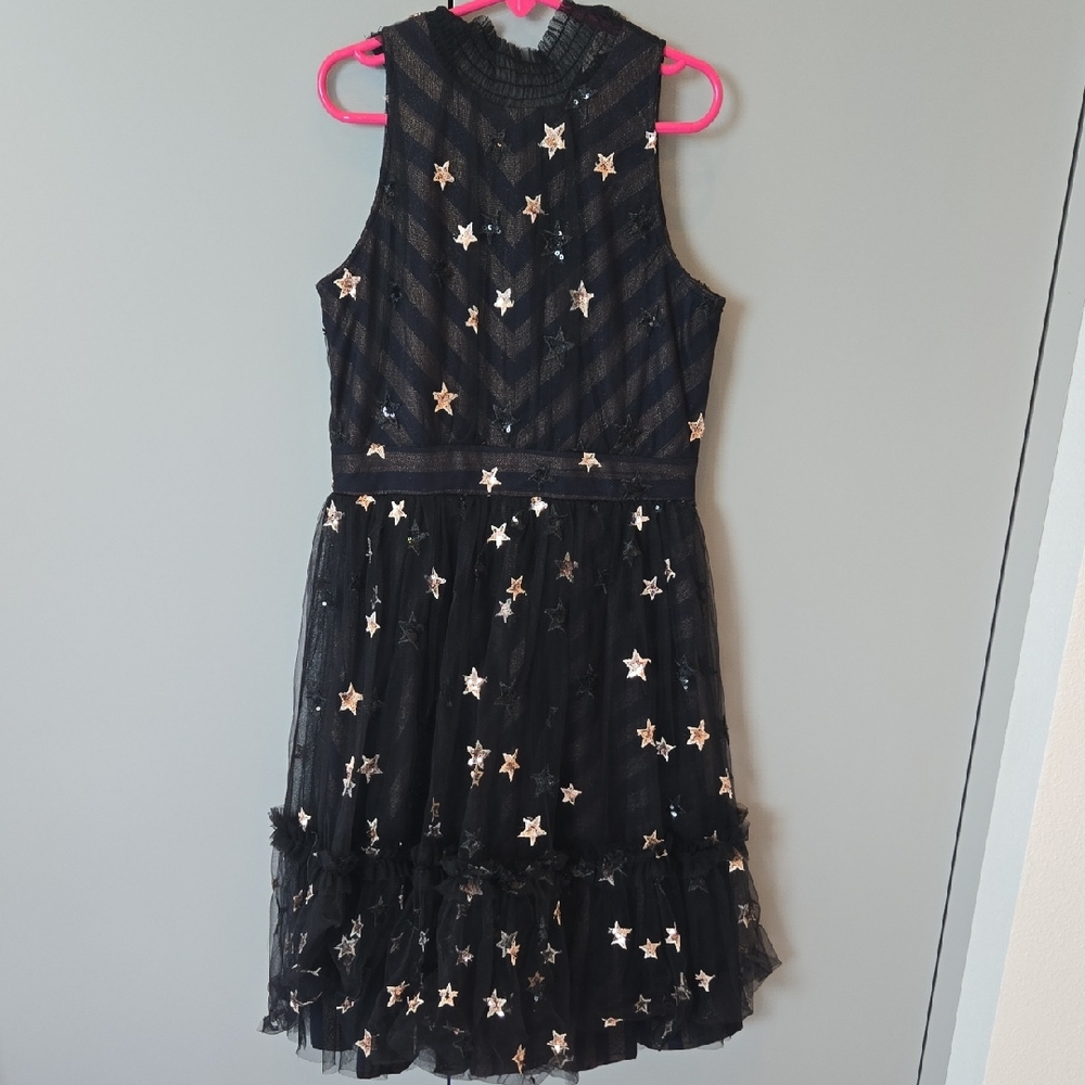 Hannah Banana Midnight Black Starry Dress